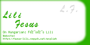 lili fesus business card